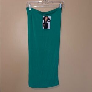 Naked Wardrobe Green Skirt ruched in the back